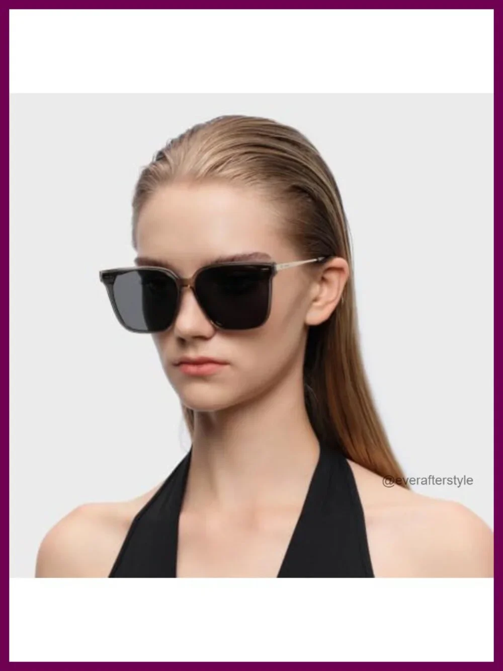Polarized Oversized Square Sunglasses UV400 Acetate Frame